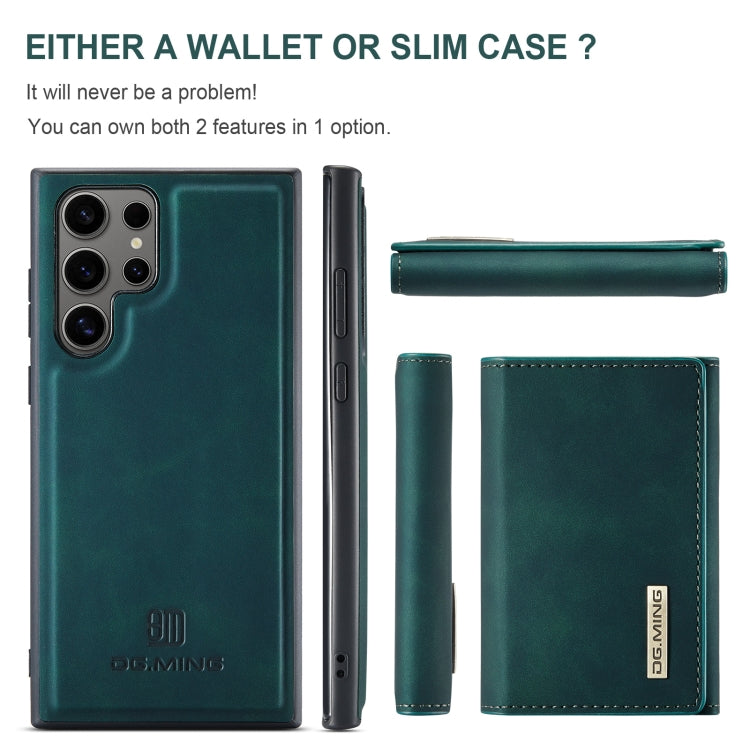 For Samsung Galaxy S24 Ultra 5G DG.MING M1 Series 3-Fold Multi Card Wallet + Magnetic Phone Case(Green)