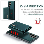 For Samsung Galaxy S24 Ultra 5G DG.MING M1 Series 3-Fold Multi Card Wallet + Magnetic Phone Case(Green)