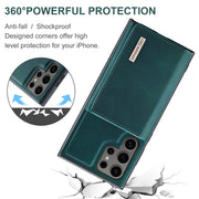 For Samsung Galaxy S24 Ultra 5G DG.MING M1 Series 3-Fold Multi Card Wallet + Magnetic Phone Case(Green)