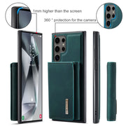 For Samsung Galaxy S24 Ultra 5G DG.MING M1 Series 3-Fold Multi Card Wallet + Magnetic Phone Case(Green)