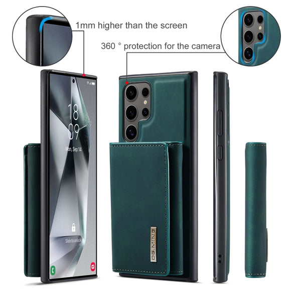 For Samsung Galaxy S24 Ultra 5G DG.MING M1 Series 3-Fold Multi Card Wallet + Magnetic Phone Case(Green)