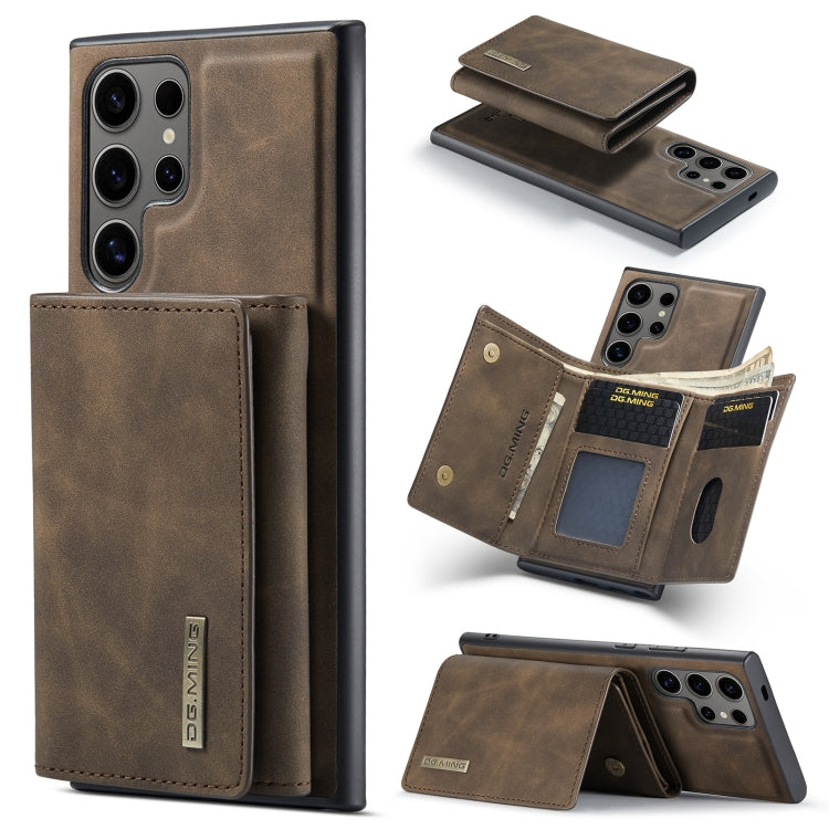 For Samsung Galaxy S24 Ultra 5G DG.MING M1 Series 3-Fold Multi Card Wallet + Magnetic Phone Case(Coffee) - free shipping - PMC TechLife - Order now!