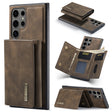 For Samsung Galaxy S24 Ultra 5G DG.MING M1 Series 3-Fold Multi Card Wallet + Magnetic Phone Case(Coffee) - free shipping - PMC TechLife - Order now!