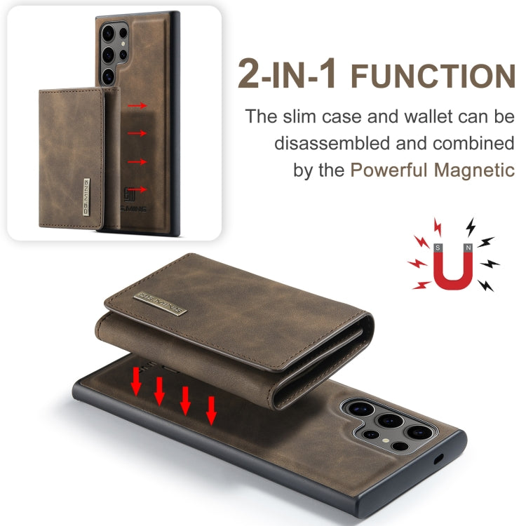 For Samsung Galaxy S24 Ultra 5G DG.MING M1 Series 3-Fold Multi Card Wallet + Magnetic Phone Case(Coffee) - free shipping - PMC TechLife - Order now!