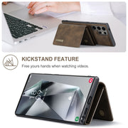 For Samsung Galaxy S24 Ultra 5G DG.MING M1 Series 3-Fold Multi Card Wallet + Magnetic Phone Case(Coffee)