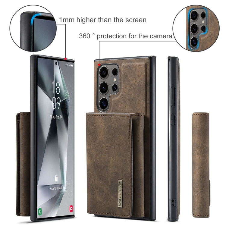 For Samsung Galaxy S24 Ultra 5G DG.MING M1 Series 3-Fold Multi Card Wallet + Magnetic Phone Case(Coffee) - free shipping - PMC TechLife - Order now!
