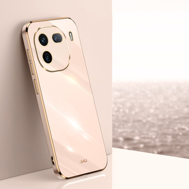 For vivo iQOO 12 Pro 5G XINLI Straight Edge 6D Electroplate TPU Phone Case(Pink) - iQOO 12 Pro Cases by XINLI | Online Shopping South Africa | PMC TechLife | Buy Now Pay Later Mobicred
