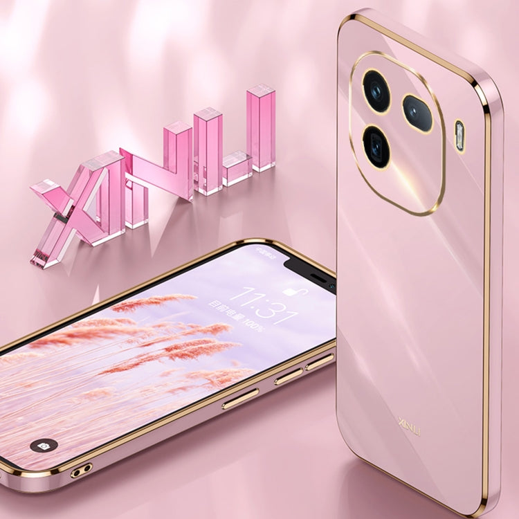 For vivo iQOO 12 Pro 5G XINLI Straight Edge 6D Electroplate TPU Phone Case(Pink)