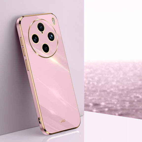 For vivo X100 Pro 5G XINLI Straight Edge 6D Electroplate TPU Phone Case(Cherry Purple)