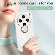 For vivo X100 Pro 5G XINLI Straight Edge 6D Electroplate TPU Phone Case with Ring Holder(Celestial Blue)