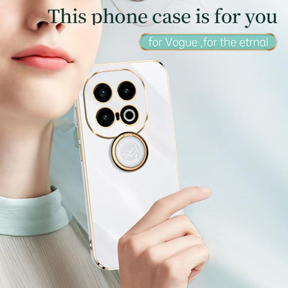 For vivo iQOO 13 XINLI Straight Edge 6D Electroplate TPU Phone Case with Ring Holder(Black) - free shipping - PMC Jewellery - Order now!