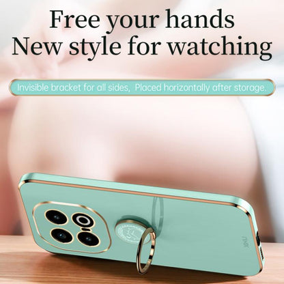 For vivo iQOO 13 XINLI Straight Edge 6D Electroplate TPU Phone Case with Ring Holder(Mint Green) - free shipping - PMC Jewellery - Order now!