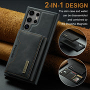For Samsung Galaxy S24 Ultra 5G DG.MING M2 Series 3-Fold Multi Card Bag + Magnetic Phone Case(Black)