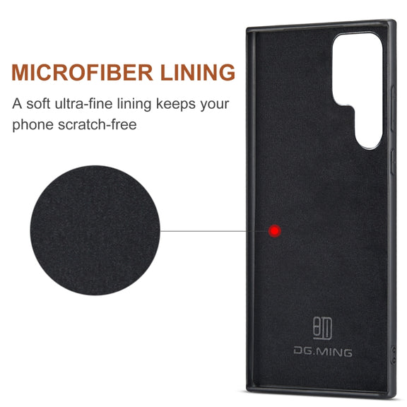 For Samsung Galaxy S24 Ultra 5G DG.MING M2 Series 3-Fold Multi Card Bag + Magnetic Phone Case(Black)