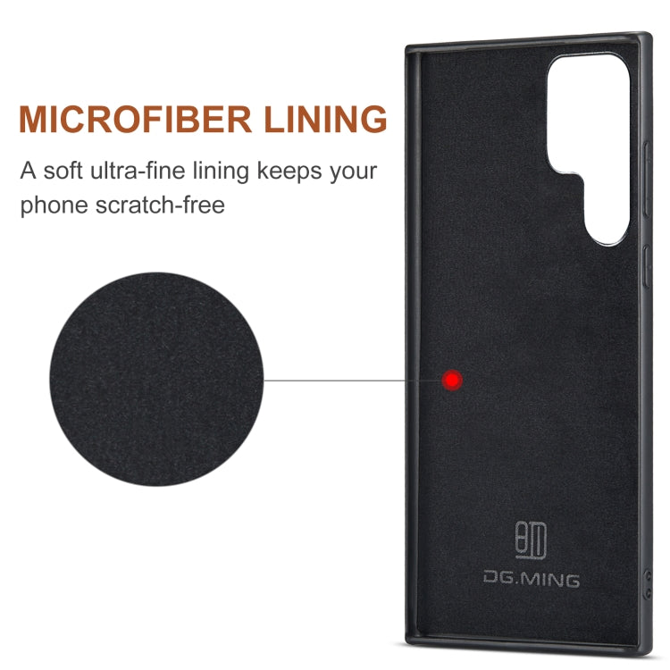 For Samsung Galaxy S24 Ultra 5G DG.MING M2 Series 3-Fold Multi Card Bag + Magnetic Phone Case(Black)