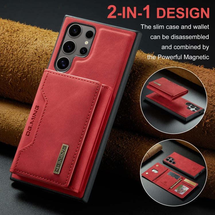 For Samsung Galaxy S24 Ultra 5G DG.MING M2 Series 3-Fold Multi Card Bag + Magnetic Phone Case(Red)