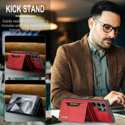 For Samsung Galaxy S24 Ultra 5G DG.MING M2 Series 3-Fold Multi Card Bag + Magnetic Phone Case(Red)