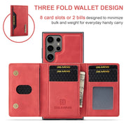 For Samsung Galaxy S24 Ultra 5G DG.MING M2 Series 3-Fold Multi Card Bag + Magnetic Phone Case(Red)