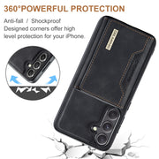 For Samsung Galaxy S24+ 5G DG.MING M2 Series 3-Fold Multi Card Bag + Magnetic Phone Case(Black)