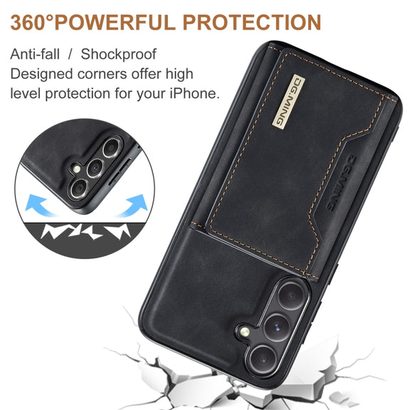 For Samsung Galaxy S24+ 5G DG.MING M2 Series 3-Fold Multi Card Bag + Magnetic Phone Case(Black)