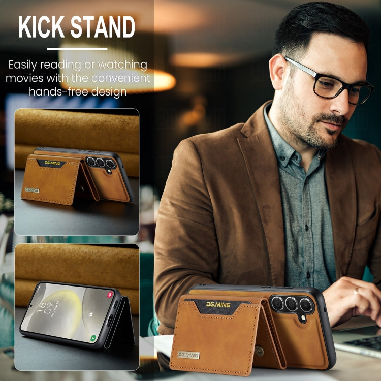 For Samsung Galaxy S24+ 5G DG.MING M2 Series 3-Fold Multi Card Bag + Magnetic Phone Case(Brown) - free shipping - PMC Jewellery - Order now!