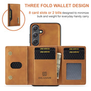 For Samsung Galaxy S24+ 5G DG.MING M2 Series 3-Fold Multi Card Bag + Magnetic Phone Case(Brown)