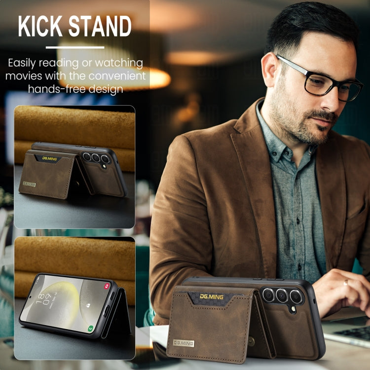 For Samsung Galaxy S24+ 5G DG.MING M2 Series 3-Fold Multi Card Bag + Magnetic Phone Case(Coffee) - free shipping - PMC Jewellery - Order now!