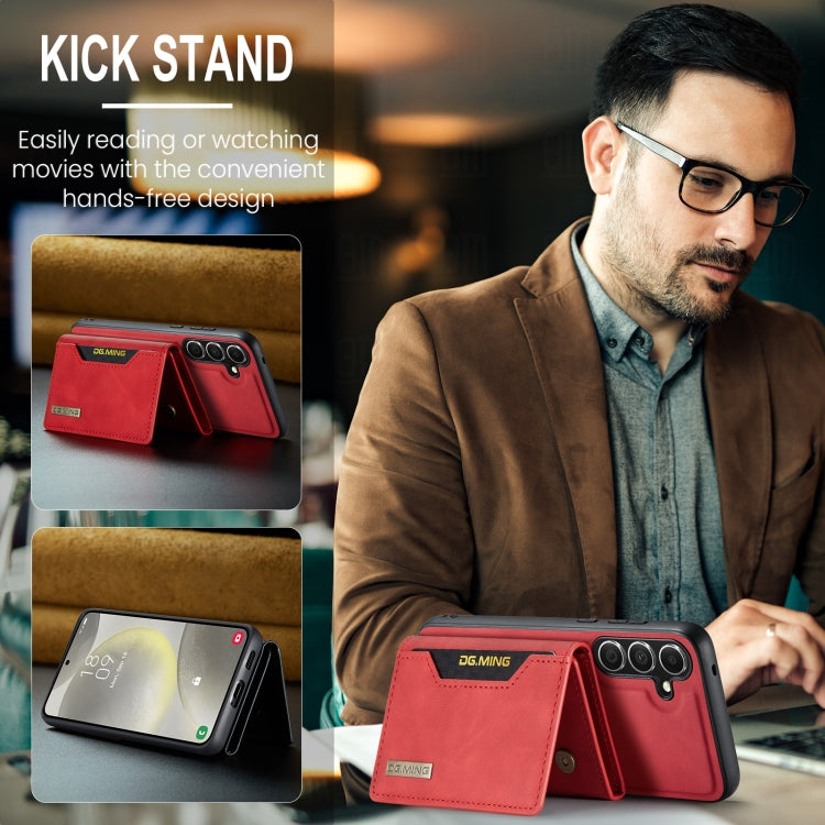 For Samsung Galaxy S24+ 5G DG.MING M2 Series 3-Fold Multi Card Bag + Magnetic Phone Case(Red)