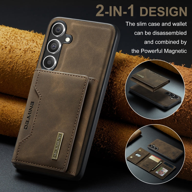 For Samsung Galaxy S24 5G DG.MING M2 Series 3-Fold Multi Card Bag + Magnetic Phone Case(Coffee)