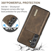 For Samsung Galaxy S24 5G DG.MING M2 Series 3-Fold Multi Card Bag + Magnetic Phone Case(Coffee)