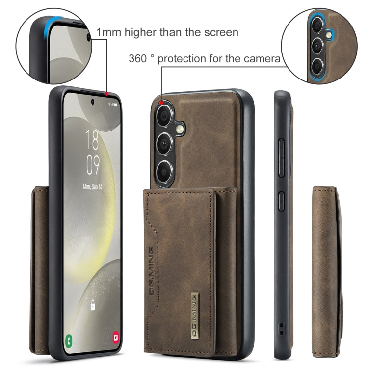 For Samsung Galaxy S24 5G DG.MING M2 Series 3-Fold Multi Card Bag + Magnetic Phone Case(Coffee)