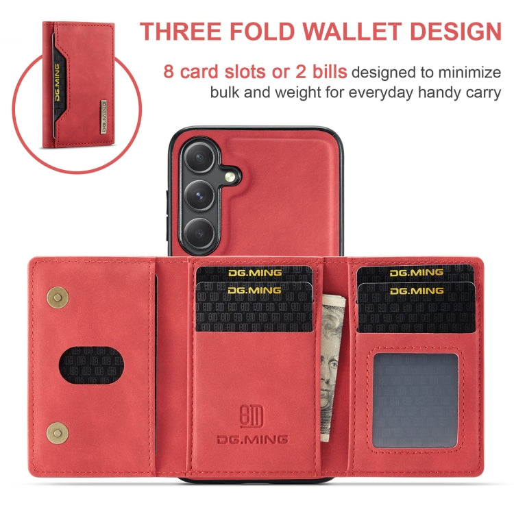 For Samsung Galaxy S24 5G DG.MING M2 Series 3-Fold Multi Card Bag + Magnetic Phone Case(Red) - free shipping - PMC Jewellery - Order now!