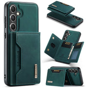 For Samsung Galaxy S24 5G DG.MING M2 Series 3-Fold Multi Card Bag + Magnetic Phone Case(Green)