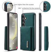 For Samsung Galaxy S24 5G DG.MING M2 Series 3-Fold Multi Card Bag + Magnetic Phone Case(Green)