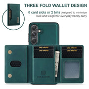 For Samsung Galaxy S24 5G DG.MING M2 Series 3-Fold Multi Card Bag + Magnetic Phone Case(Green)