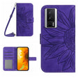 For Xiaomi Poco F5 Pro Skin Feel Sun Flower Embossed Flip Leather Phone Case with Lanyard(Dark Purple) - free shipping - PMC TechLife - Order now!