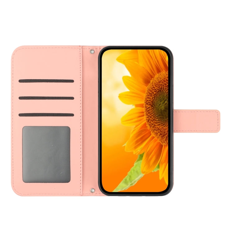 For Xiaomi Redmi Note 12S Skin Feel Sun Flower Embossed Flip Leather Phone Case with Lanyard(Pink) - Xiaomi Cases by PMC TechLife | Online Shopping South Africa | PMC TechLife | Buy Now Pay Later Mobicred