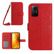 For Xiaomi Redmi Note 12S Skin Feel Sun Flower Embossed Flip Leather Phone Case with Lanyard(Red) - Xiaomi Cases by PMC TechLife | Online Shopping South Africa | PMC TechLife | Buy Now Pay Later Mobicred