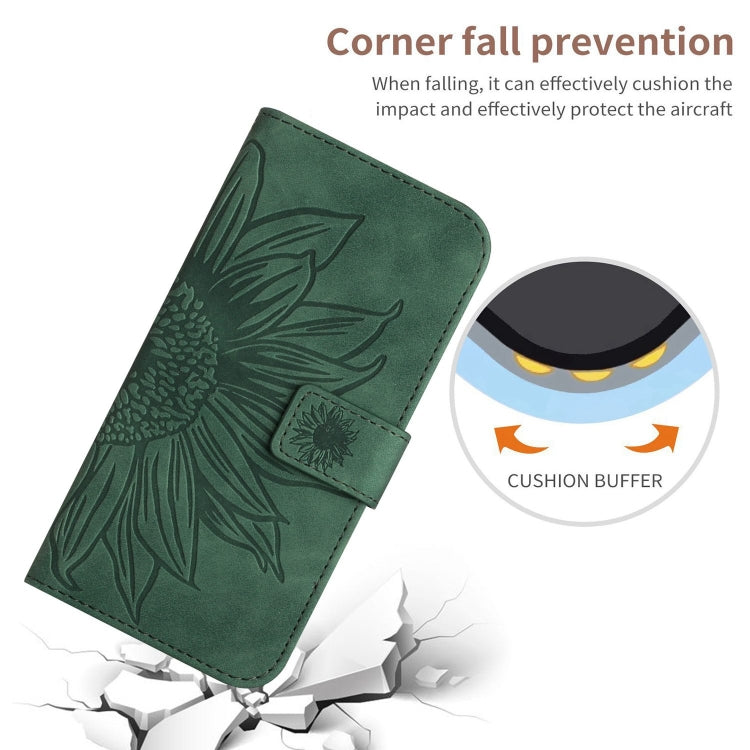 For Xiaomi 14 Ultra Skin Feel Sun Flower Embossed Flip Leather Phone Case with Lanyard(Green) - 14 Ultra Cases by PMC TechLife | Online Shopping South Africa | PMC TechLife | Buy Now Pay Later Mobicred