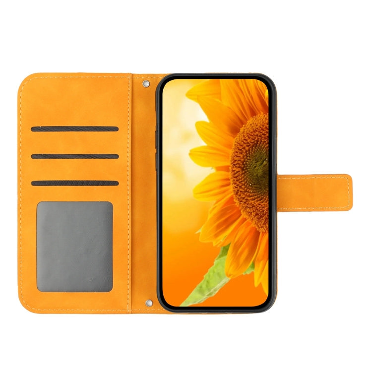 For Xiaomi 14 Ultra Skin Feel Sun Flower Embossed Flip Leather Phone Case with Lanyard(Yellow) - 14 Ultra Cases by PMC TechLife | Online Shopping South Africa | PMC TechLife | Buy Now Pay Later Mobicred