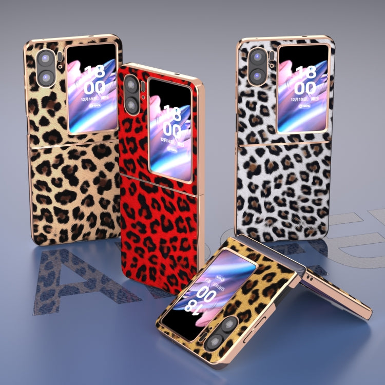 For OPPO Find N2 Flip Nano Plating Leopard Texture Phone Case(Silver Leopard) - Find N2 Flip Cases by PMC TechLife | Online Shopping South Africa | PMC TechLife | Buy Now Pay Later Mobicred