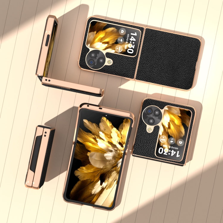 For OPPO Find N3 Flip Genuine Minol Nano Plating Phone Case(Black) - Find N3 Flip Cases by PMC TechLife | Online Shopping South Africa | PMC TechLife