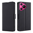 For Huawei Pura 70 Ultra-thin Voltage Side Buckle Horizontal Flip Leather Phone Case(Black) - free shipping - PMC Jewellery - Order now!