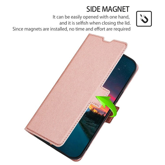 For Huawei Pura 70 Pro / Pro+ Ultra-thin Voltage Side Buckle Horizontal Flip Leather Phone Case(Rose Gold)