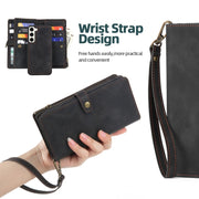For Samsung Galaxy S21 5G Zipper Wallet Detachable MagSafe Leather Phone Case(Black)