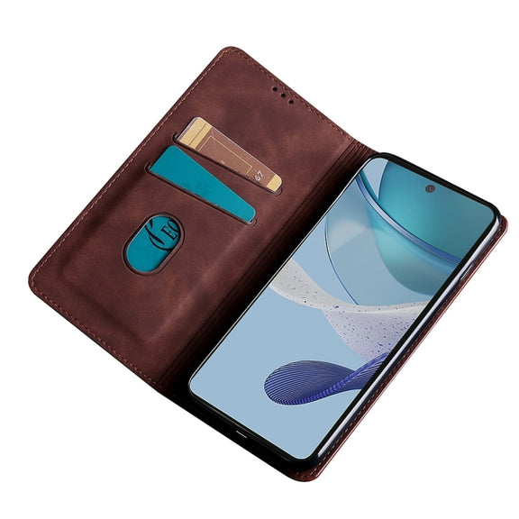 For Realme GT Neo5 SE Skin Feel Magnetic Leather Phone Case(Dark Brown)