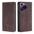For Huawei Pura 70 Pro / Pro+ Skin Feel Magnetic Leather Phone Case(Dark Brown) - Huawei Cases by PMC Jewellery | Online Shopping South Africa | PMC Jewellery | Buy Now Pay Later Mobicred