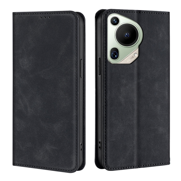 For Huawei Pura 70 Ultra Skin Feel Magnetic Leather Phone Case(Black) - free shipping - PMC Jewellery - Order now!