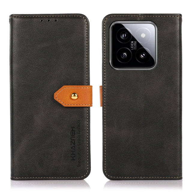 For Xiaomi 14 KHAZNEH Cowhide Texture Flip Leather Phone Case(Black)