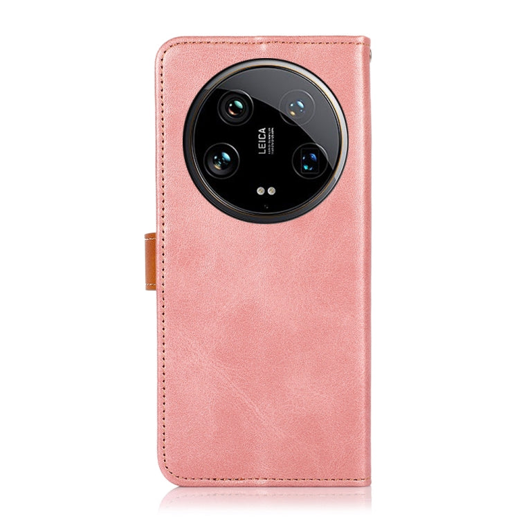 For Xiaomi 14 Ultra KHAZNEH Cowhide Texture Flip Leather Phone Case(Rose Gold) - 14 Ultra Cases by PMC TechLife | Online Shopping South Africa | PMC TechLife | Buy Now Pay Later Mobicred